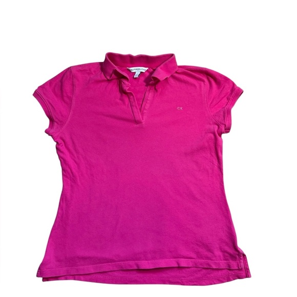Calvin Klein Jeans Pink Short Sleeve Polo Shirt – Women’s Small - Picture 5 of 6